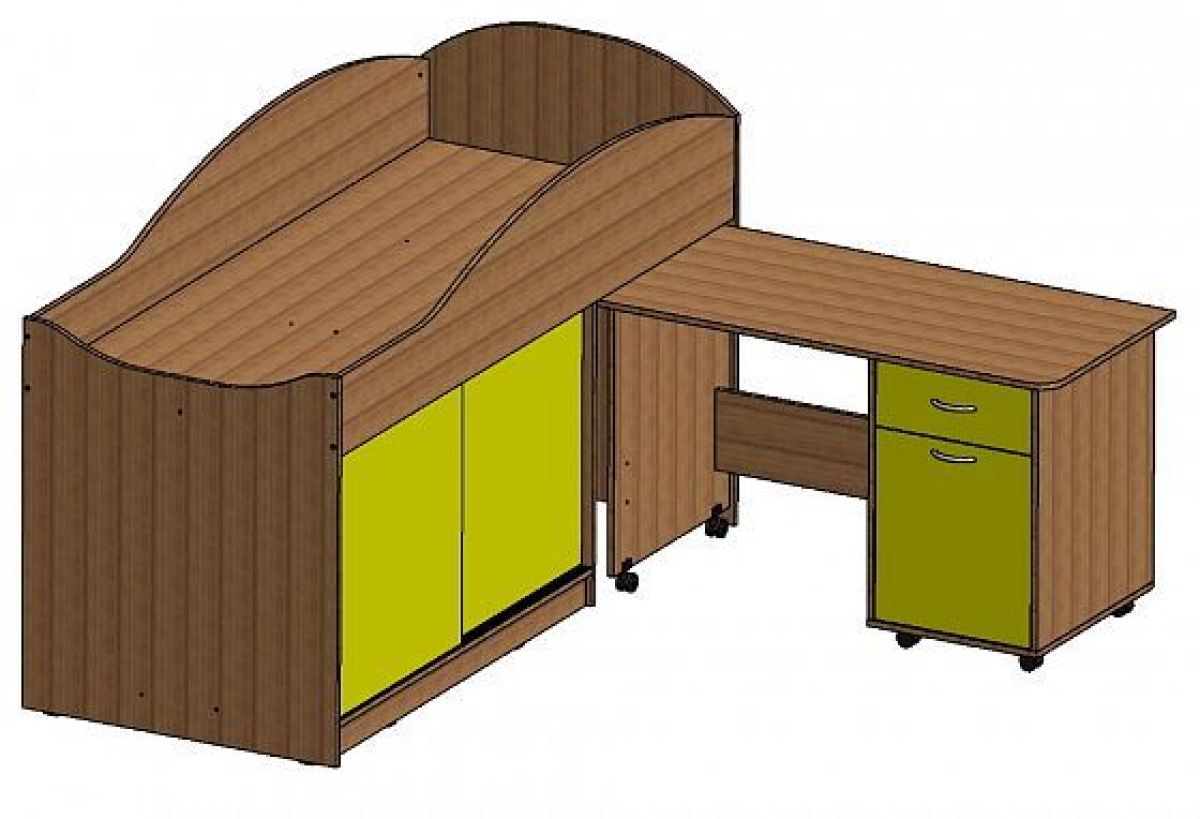 Кровать-чердак "Дюймовочка-3" (без лестницы) Дуб молочный | фото 2