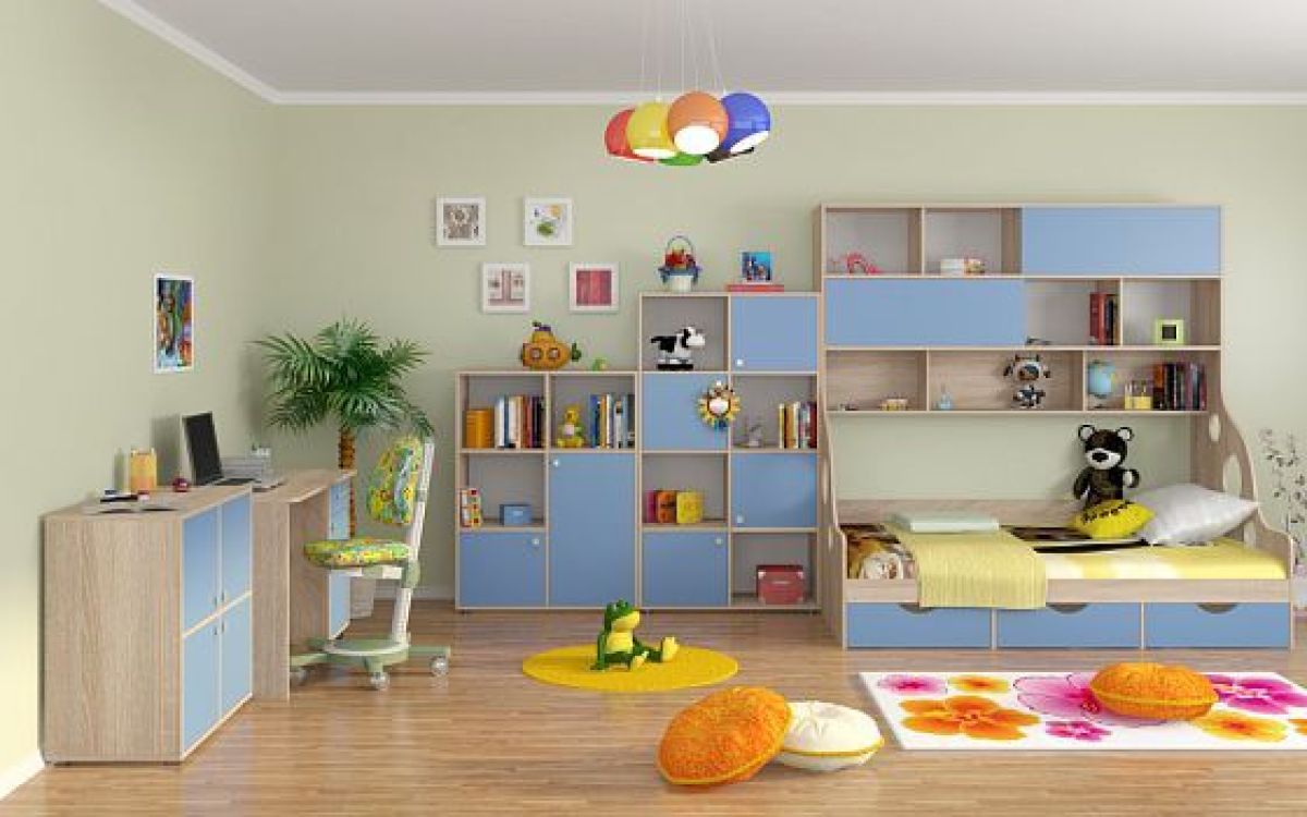 Детская ДЕЛЬТА (модульная) Дуб молочный/Голубой | фото 3