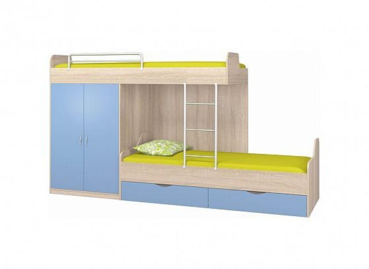 Детская ДЕЛЬТА (модульная) Дуб молочный/Голубой | фото 15