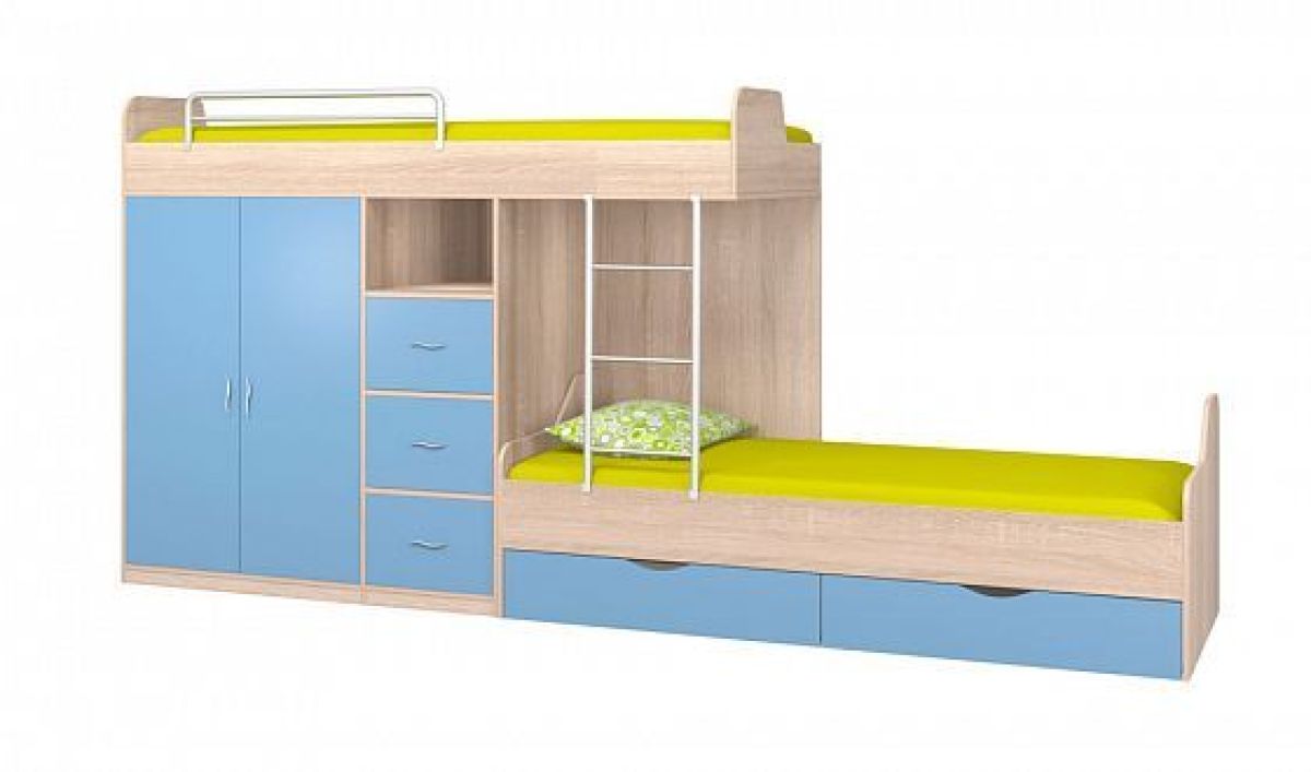 Детская ДЕЛЬТА (модульная) Дуб молочный/Голубой | фото 24