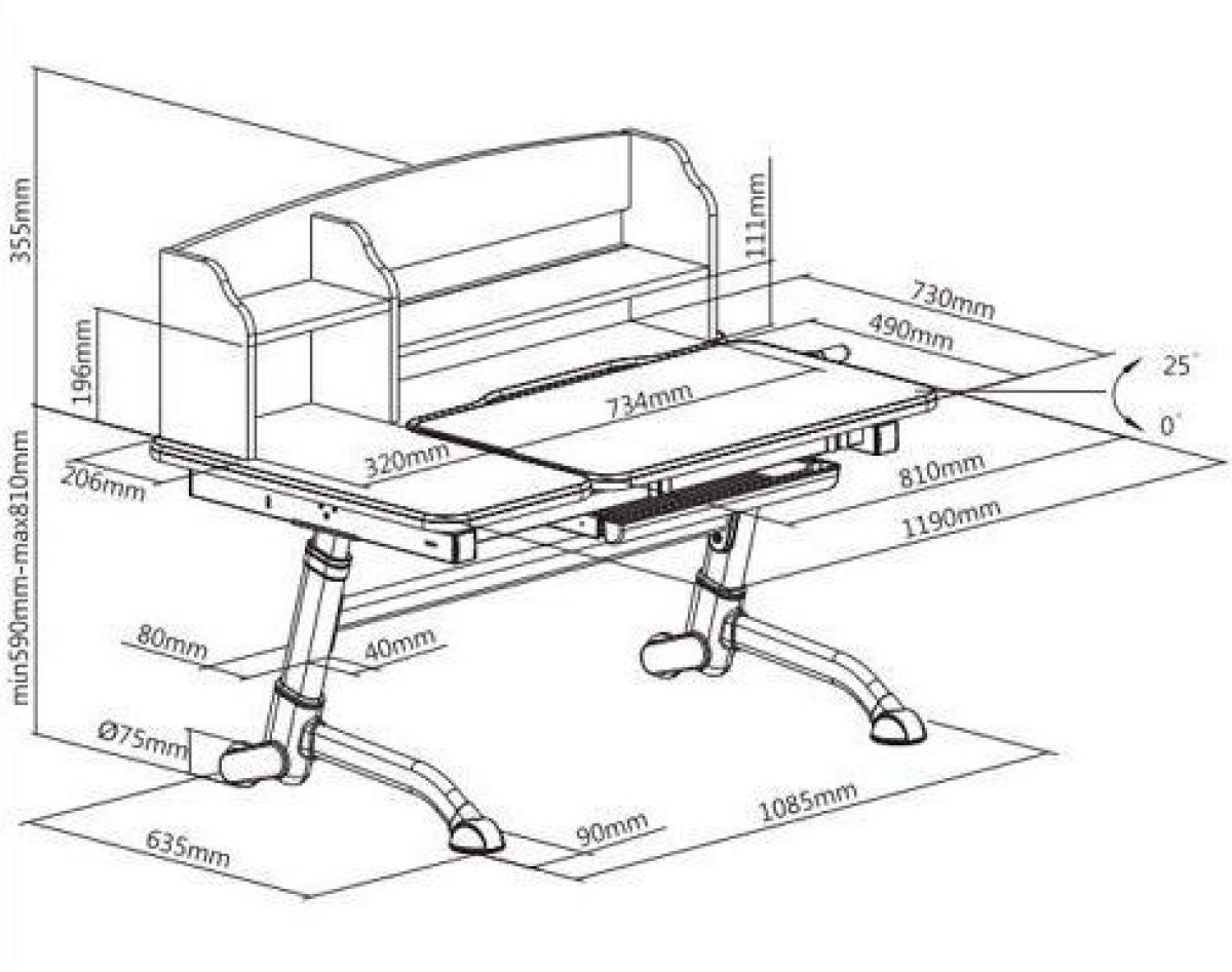 Парта-трансформер Amare II Grey с надстройкой | фото 6