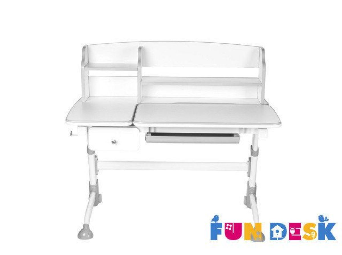 Парта-трансформер Amare II Grey с надстройкой и выдвижным ящиком | фото 2