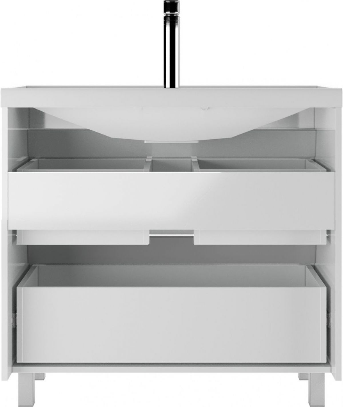 Тумба под умывальник "Bazis 90" Ева с двумя ящиками В2 Айсберг (DA5909T) | фото 4