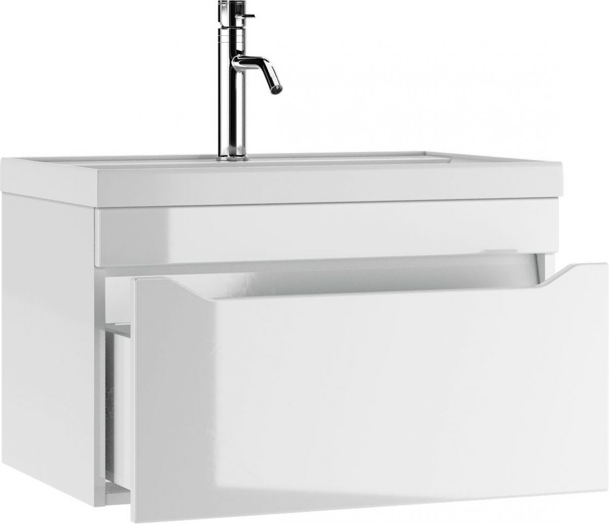 Тумба подвесная под умывальник "UNIT 80" Ева с одним ящиком В1 Айсберг (DA5903T) | фото 4