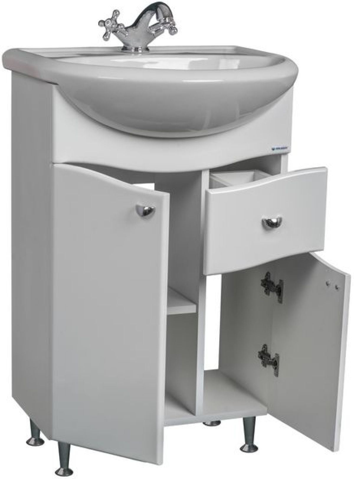 Тумба под умывальник Уют 50 Волна с верхним ящиком В1 АЙСБЕРГ (DA1013T) | фото 2