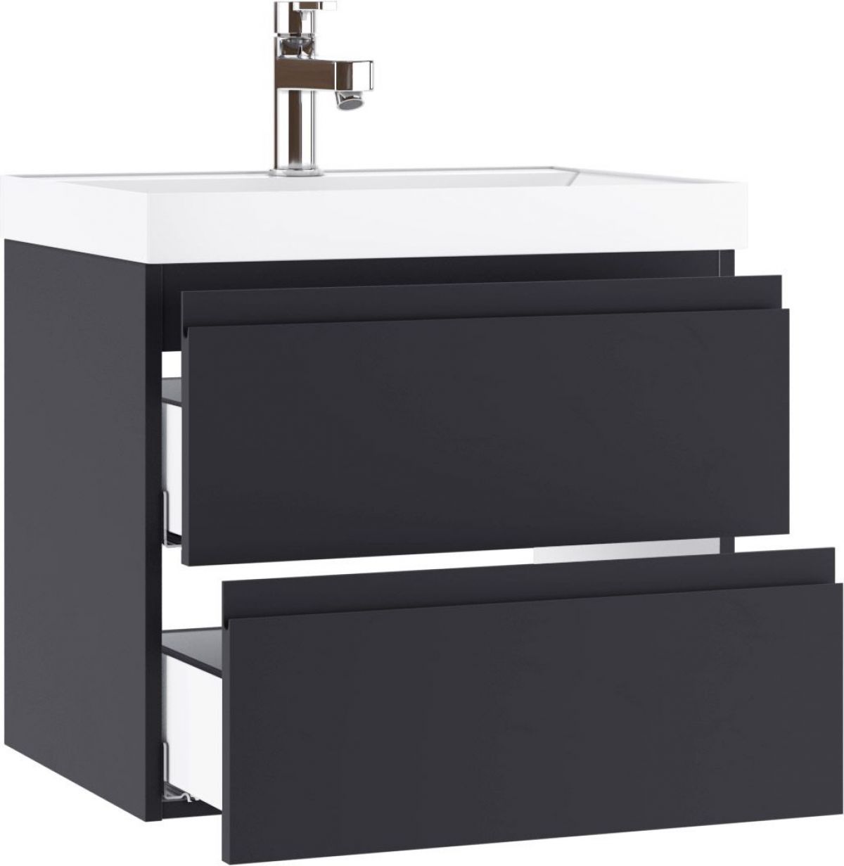 Тумба подвесная под умывальник "UNIT 60" Graffo графит матовый В2 Домино (DGr2111T) | фото 3