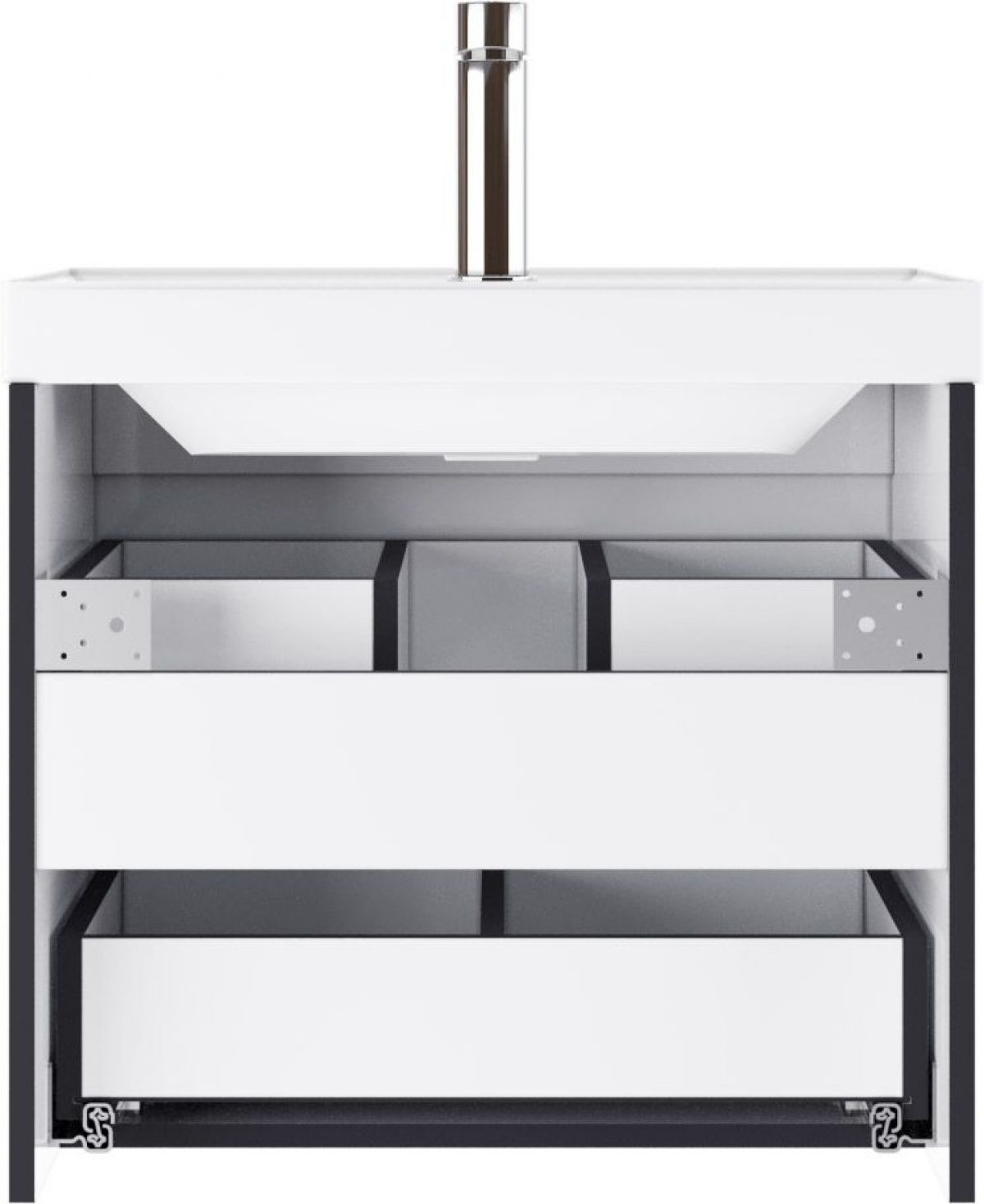 Тумба подвесная под умывальник "UNIT 60" Graffo графит матовый В2 Домино (DGr2111T) | фото 4