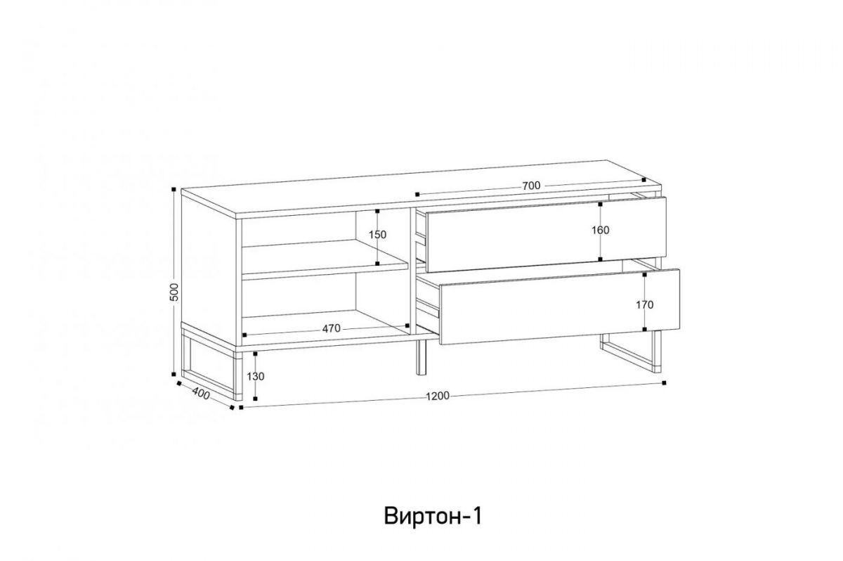 ВИРТОН 1 Тумба ТВ закрытая | фото 2