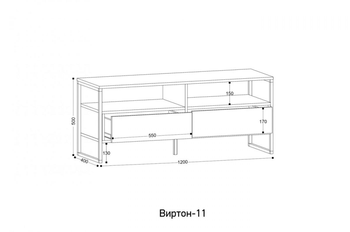 ВИРТОН 11 Тумба ТВ | фото 2