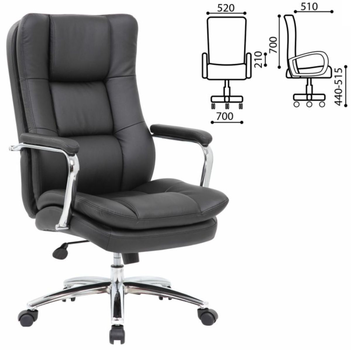 Кресло офисное BRABIX PREMIUM "Amadeus EX-507" (экокожа, хром, черное) 530879 | фото 2