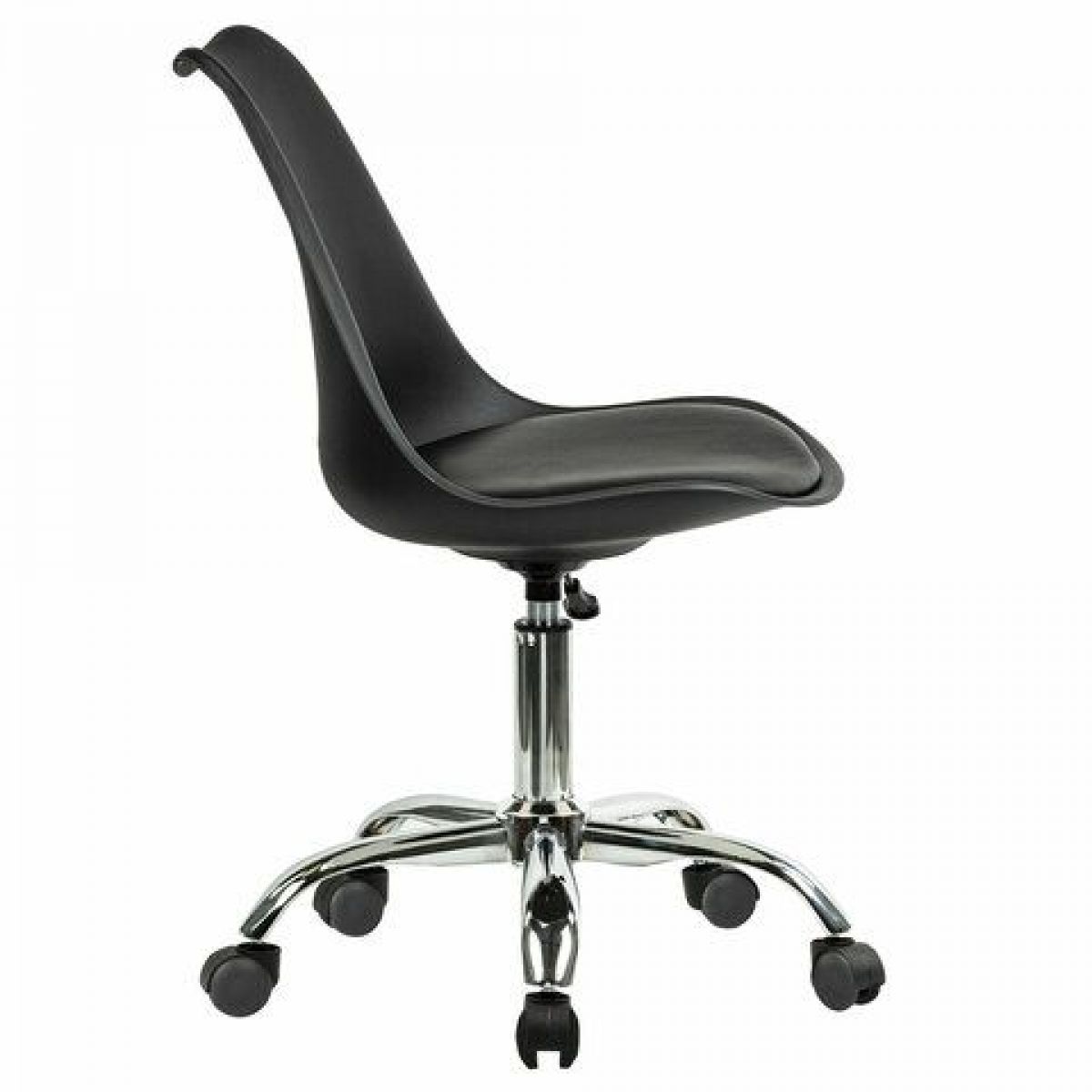 Кресло стул BRABIX "Eames MG-310 CH", хром, пластик черный, экокожа черная, 532925 | фото 3