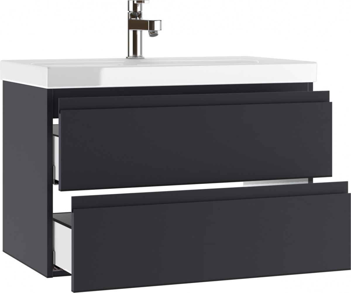 Тумба подвесная под умывальник "Moduo 80" Graffo графит матовый В2 Домино (DGr2101T) | фото 4