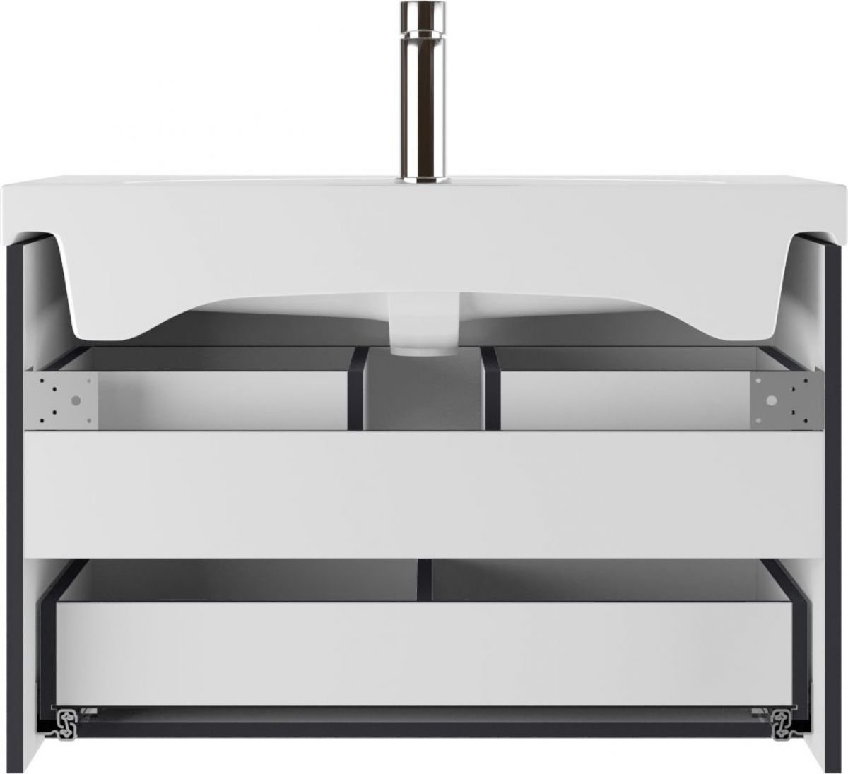 Тумба подвесная под умывальник "Moduo 80" Graffo графит матовый В2 Домино (DGr2101T) | фото 5