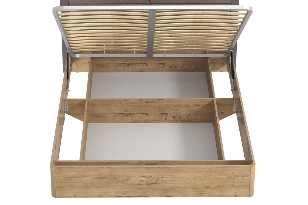 Спальня Livorno Кровать (1600х2000) НМ 040.52 Х с основанием и ПМ (Софт Графит/Дуб Бунратти) | фото 3