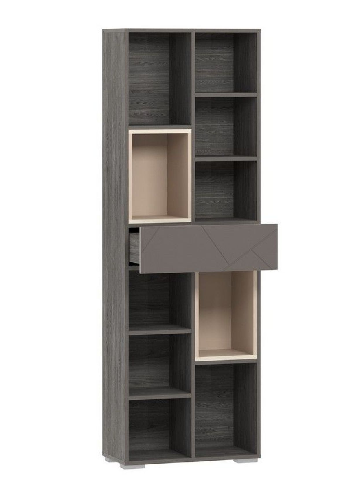 Стенка Summit Стеллаж НМ 011.94 Х (Софт Графит/Капучино/Ясень Анкор темный) | фото 2
