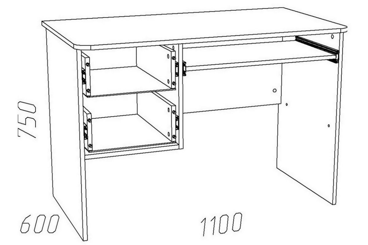 Детская Акварель Стол для компьютера НМ 009.19-05 М2 (Капучино/Дуб сонома) | фото 3