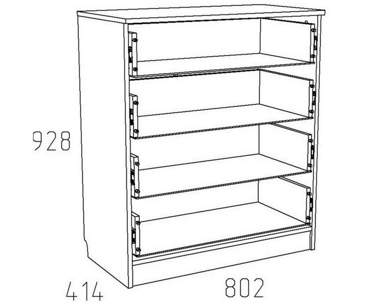 Детская Акварель Комод НМ 013.71-01 М (Капучино/Дуб Сонома) | фото 3