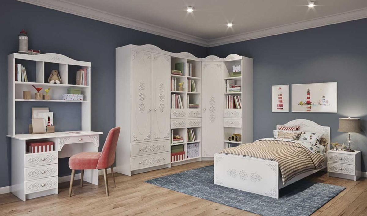 KI-KI СТД1070.1 Стол письменный (белый/белое дерево) | фото 2