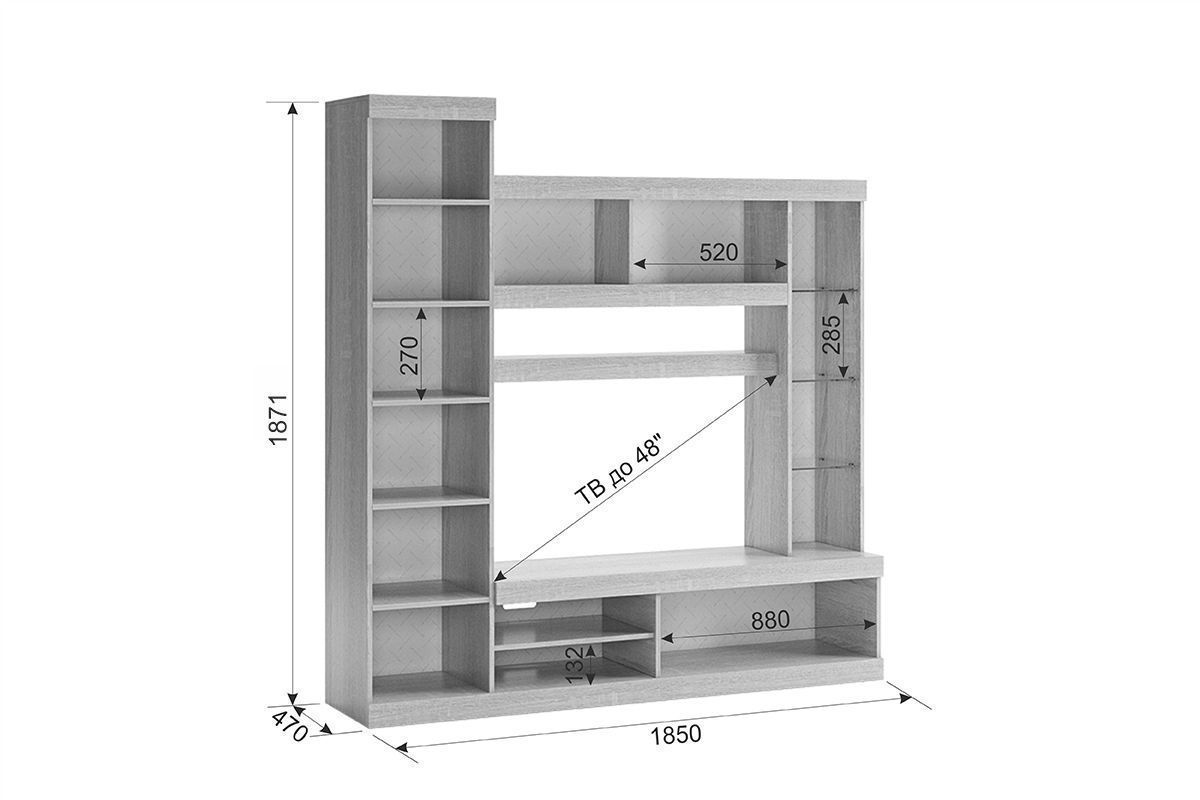 МАКСИ Мини-стенка дуб сонома/белое дерево | фото 2