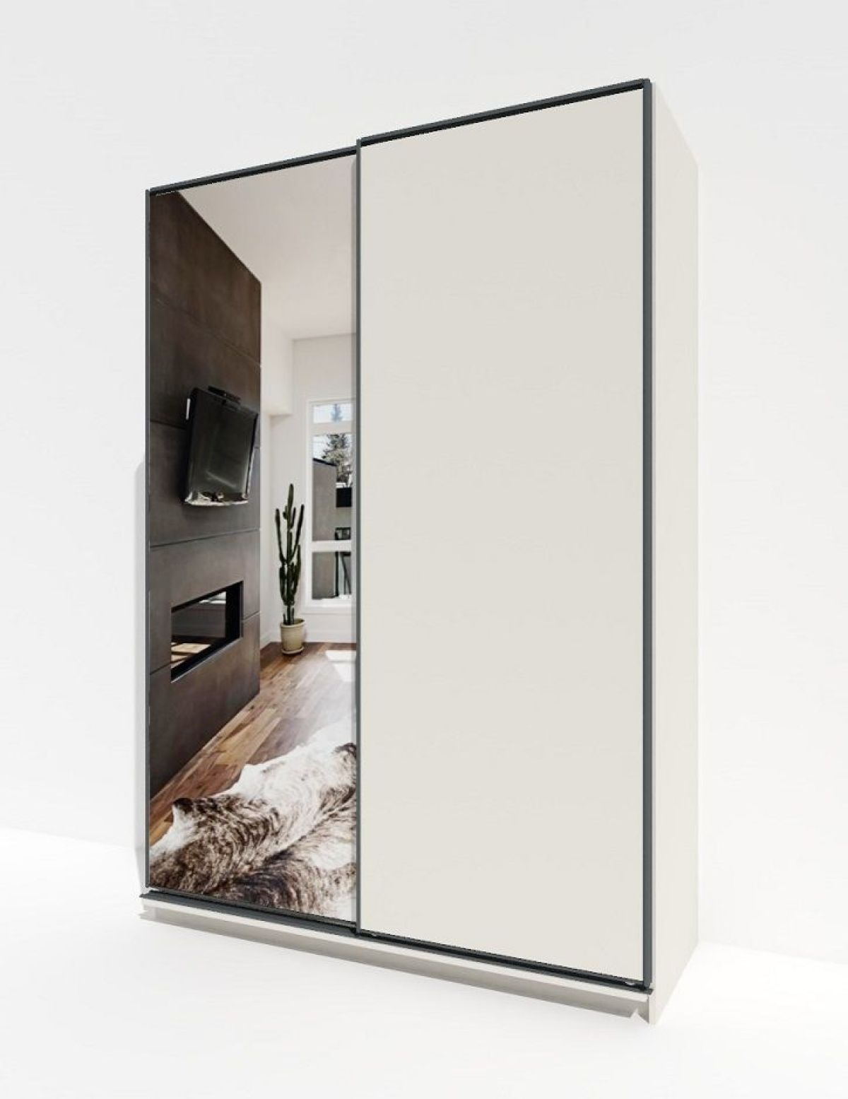 Шкаф-купе 1400 серии SOFT D1+D3+B2+PL1 (2 ящика+1штанга) профиль «Графит» | фото 4