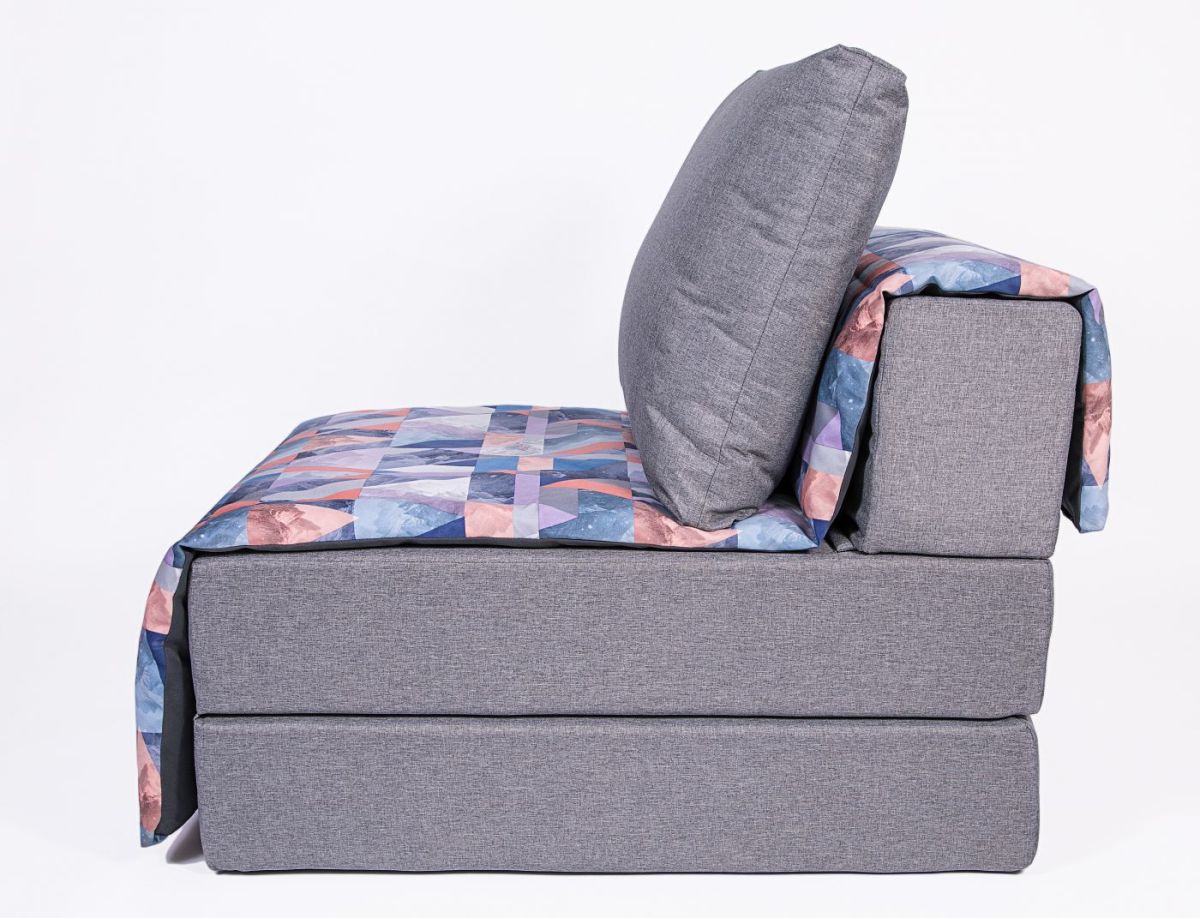 Кресло-кровать бескаркасное Харви (серый-сноу деним) | фото 3