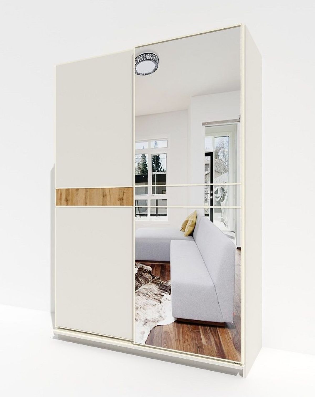 Шкаф-купе 1400 серии SOFT D6+D4+B2+PL2 (2 ящика+1штанга+1 полка) профиль «Капучино» | фото 4