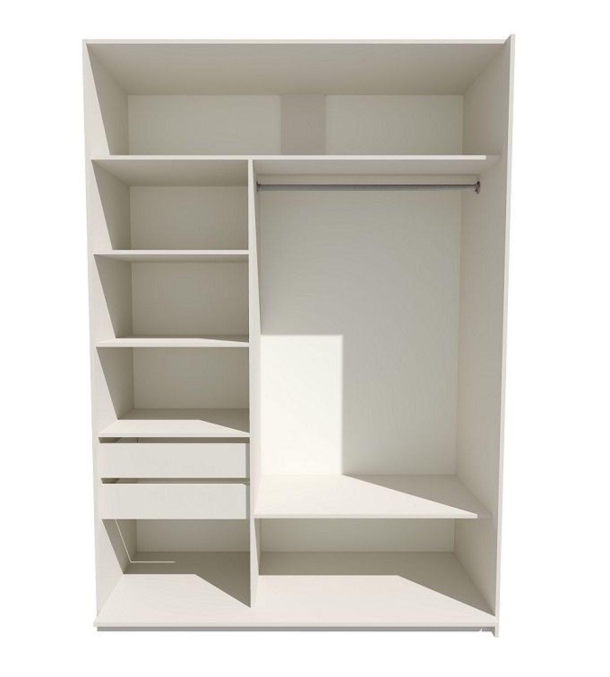 Шкаф-купе 1400 серии SOFT D6+D4+B2+PL2 (2 ящика+1штанга+1 полка) профиль «Капучино» | фото 2