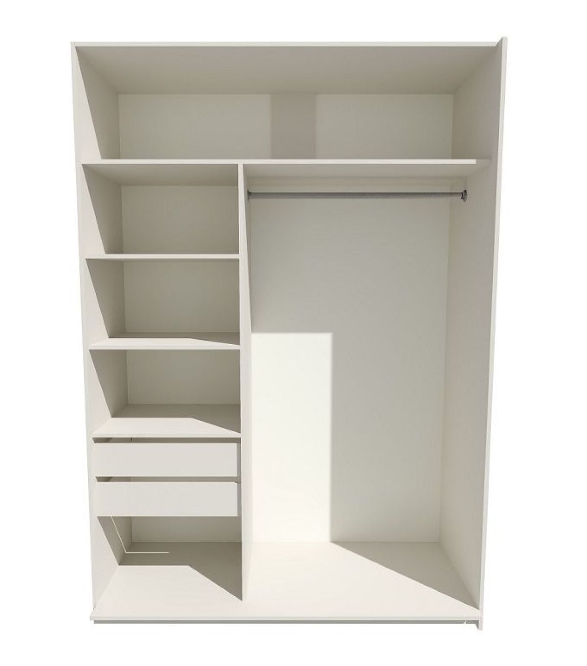 Шкаф-купе 1600 серии SOFT D1+D3+B2+PL1 (2 ящика+1штанга) профиль «Графит» | фото 2