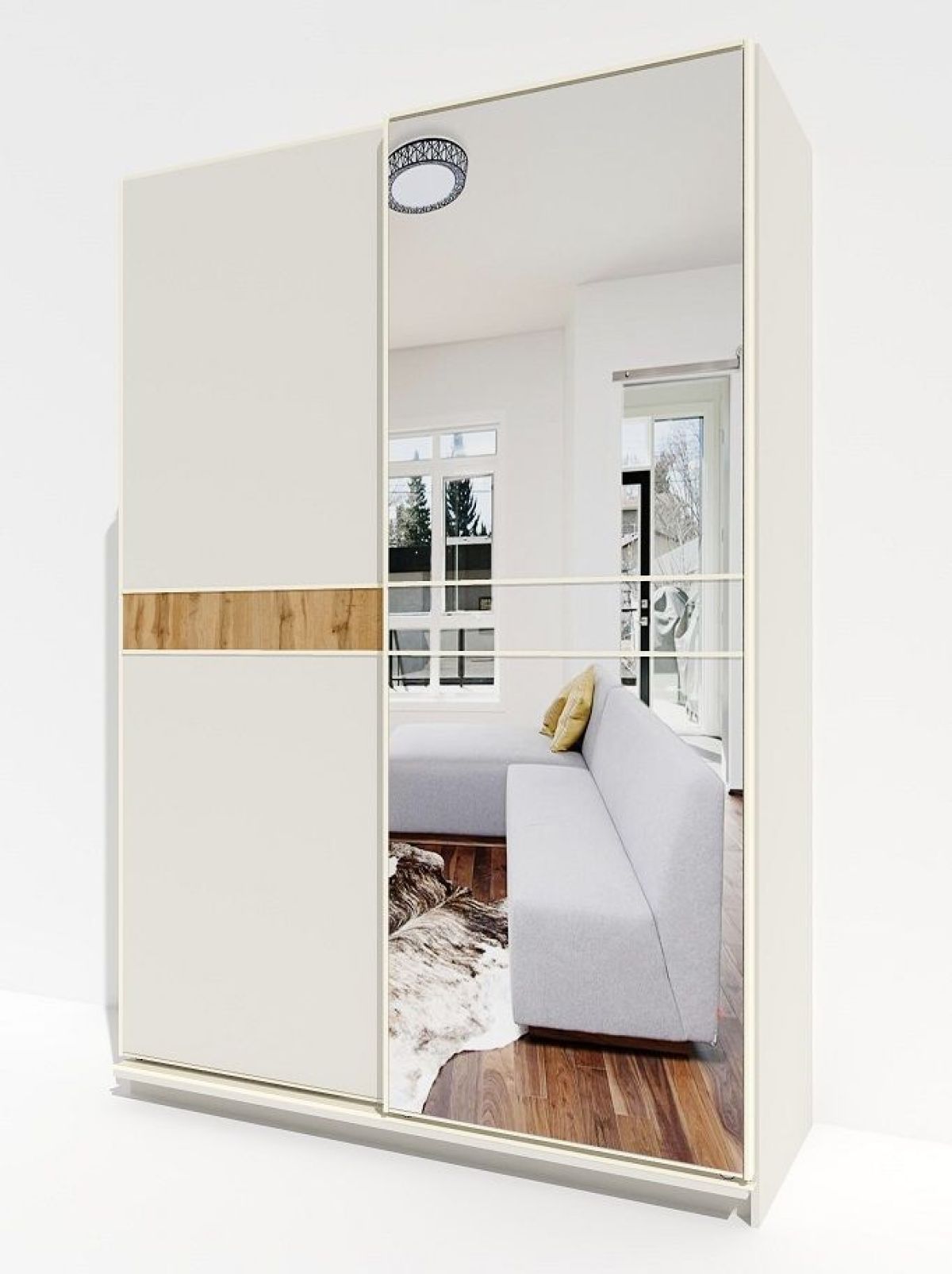 Шкаф-купе 1600 серии SOFT D6+D4+B2+PL2 (2 ящика+1штанга+1 полка) профиль «Капучино» | фото 4