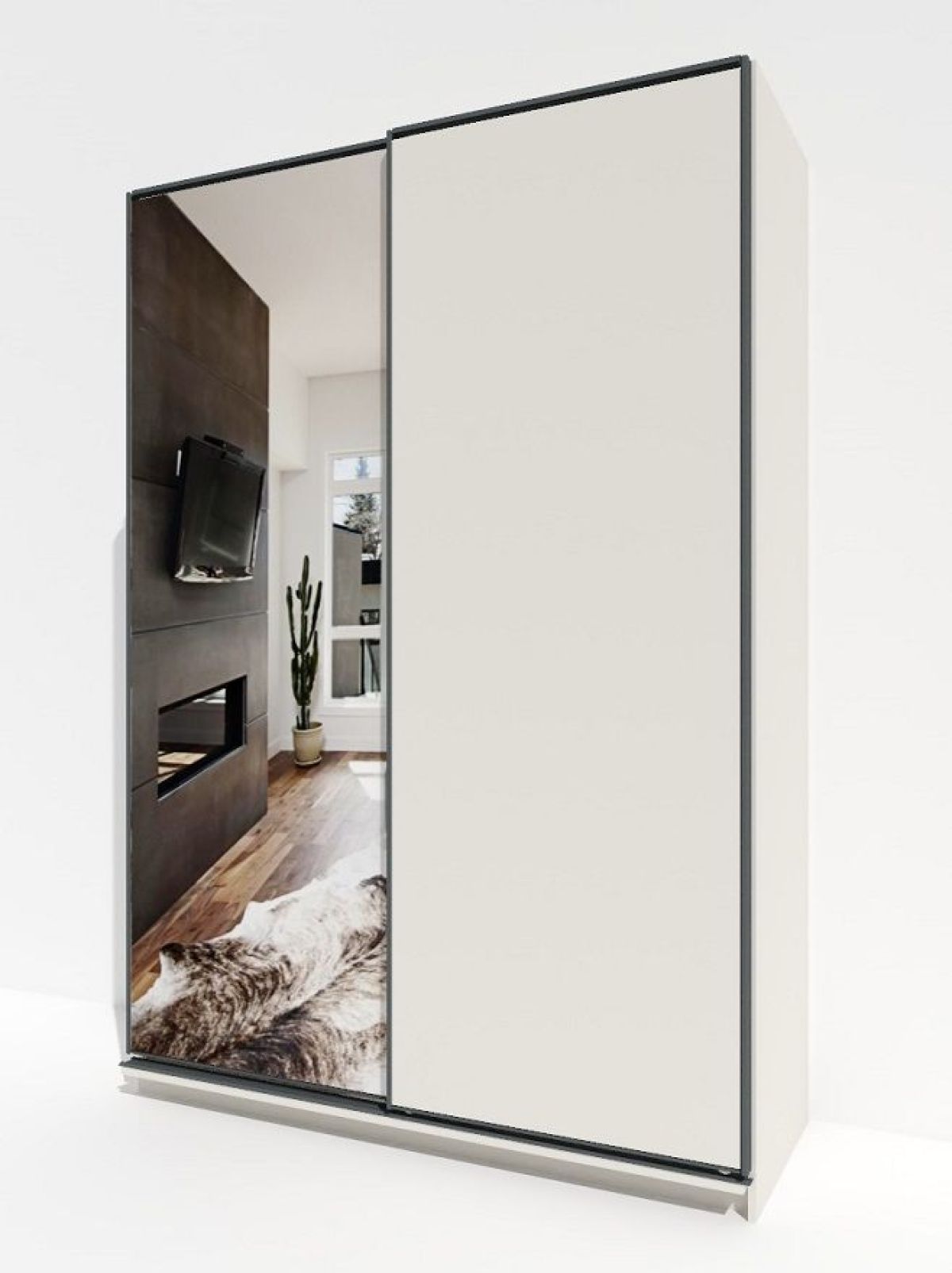 Шкаф-купе 1800 серии SOFT D1+D3+B2+PL1 (2 ящика+1штанга) профиль «Графит» | фото 4