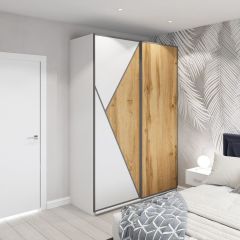 Шкаф-купе 1600 серии SOFT D8+D2+B2+PL4 (2 ящика+F обр.штанга) профиль «Графит» | фото 4