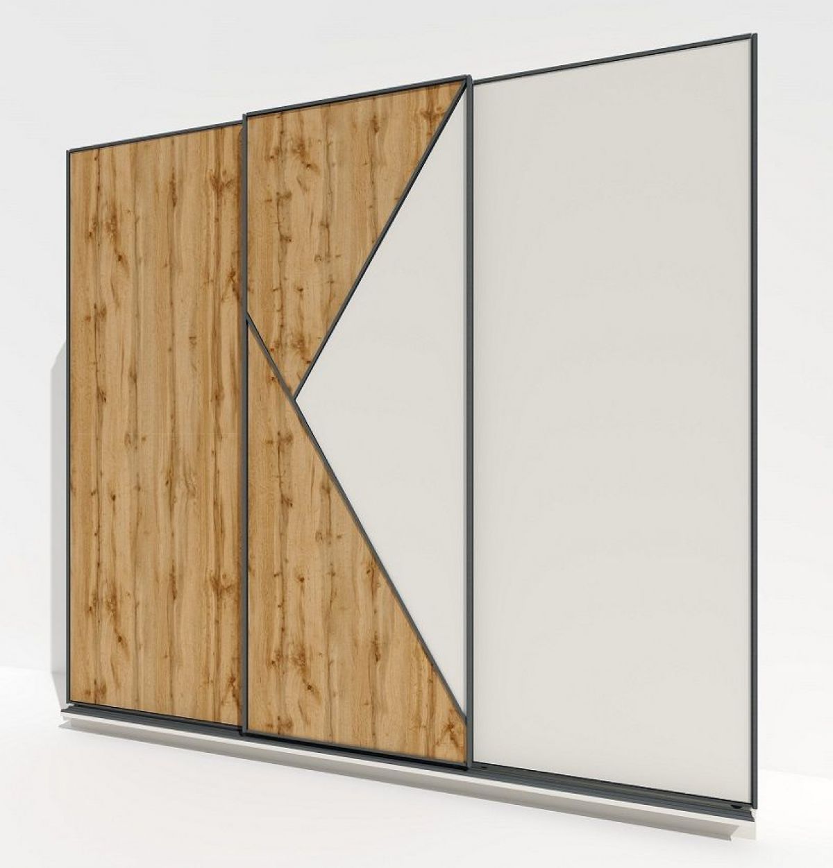 Шкаф-купе 2100 серии SOFT D2+D7+D3+B22+PL2 (по 2 ящика лев/прав+1штанга+1полка) профиль «Графит» | фото 4