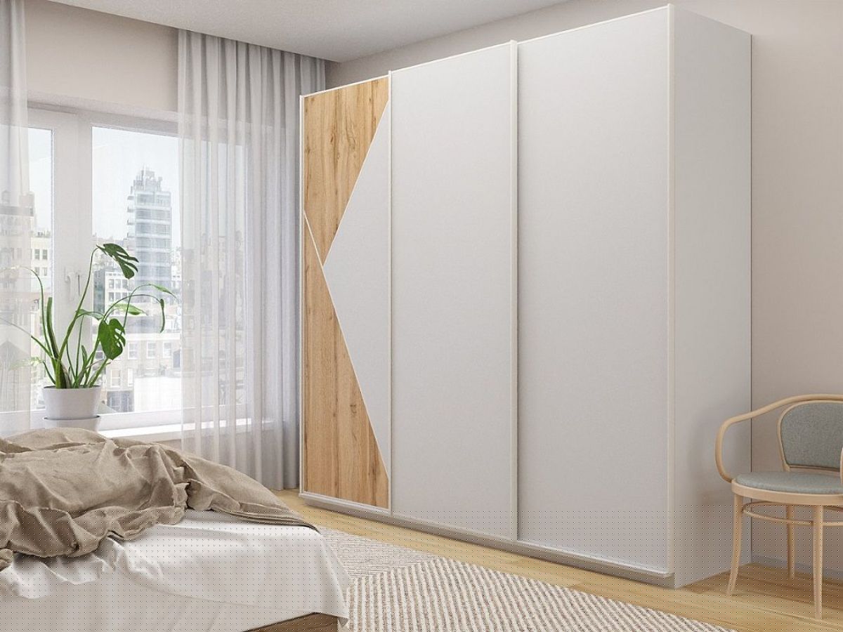 Шкаф-купе 2400 серии SOFT D7+D3+D3+B22+PL4 (по 2 ящика лев/прав+2штанги) профиль «Капучино» | фото 5