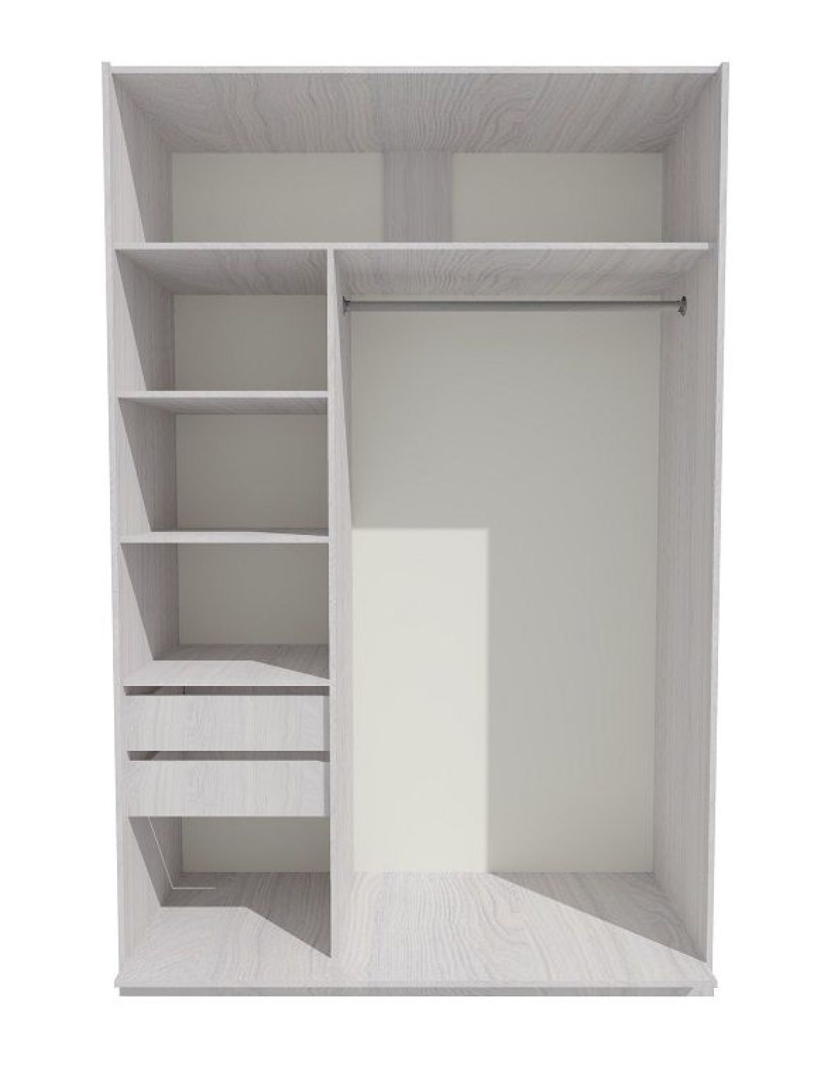 Шкаф-купе 1700 серии SILVER S4+S3Z+B2+PL1 (2 ящика+1 штанга) профиль «Серебро» | фото 2