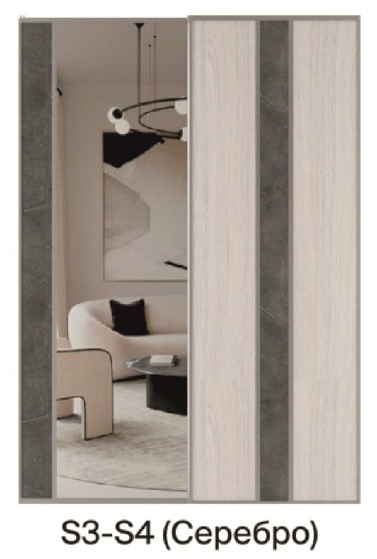 Шкаф-купе 1700 серии SILVER S1+S1+B2+PL2 (2 ящика+1 штанга+1 полка) профиль «Серебро» | фото 8