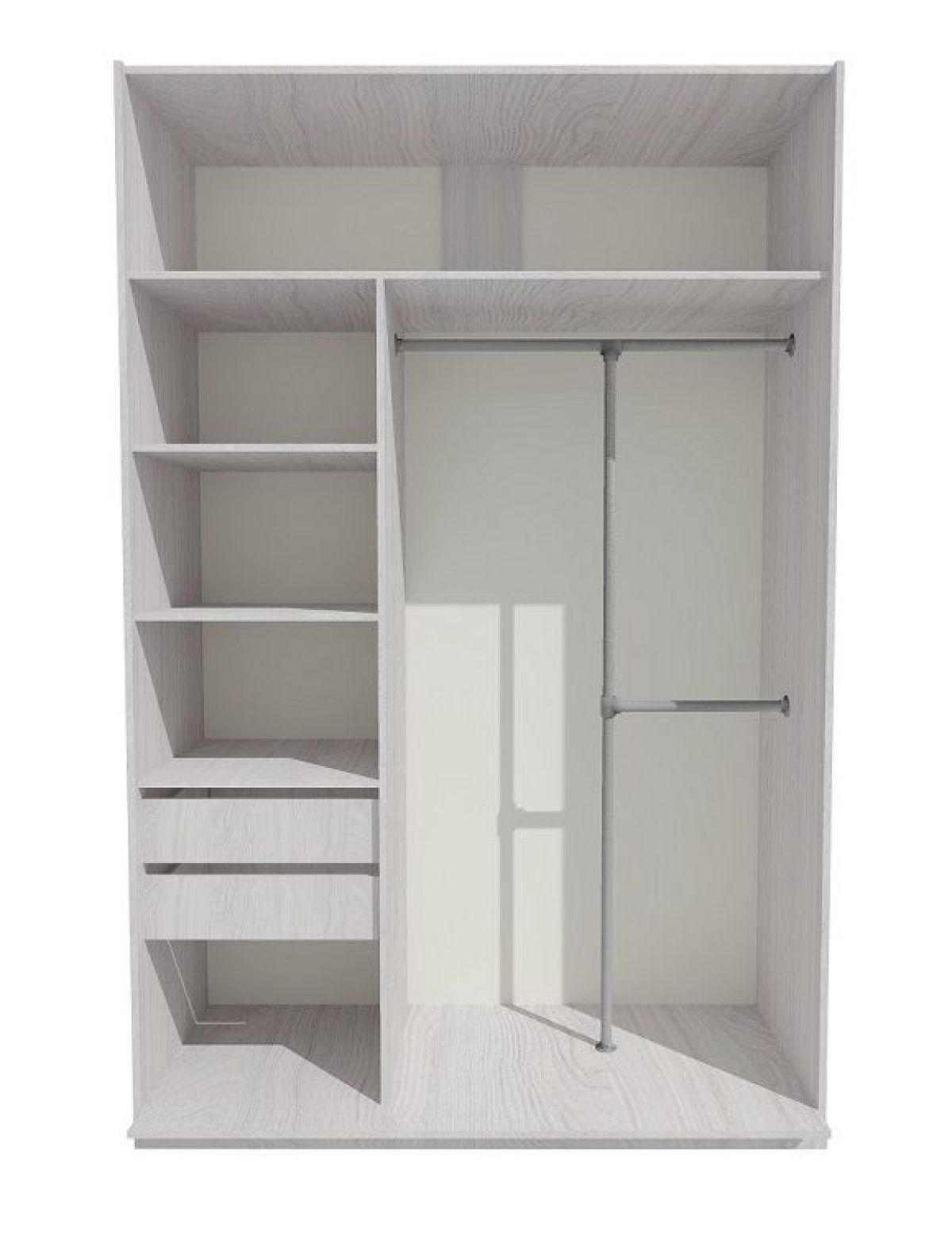 Шкаф-купе 1300 серии SILVER S3+S4+B2+PL4 (2 ящика+F обр.штанга) профиль «Серебро» | фото 2