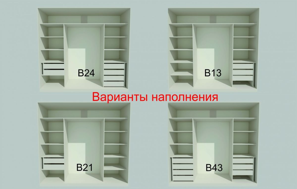 Шкаф-купе 2450 серии NEW CLASSIC K6Z+K1+K6+B22+PL1 (по 2 ящика лев/прав+1 штанга) профиль «Капучино» | фото 7