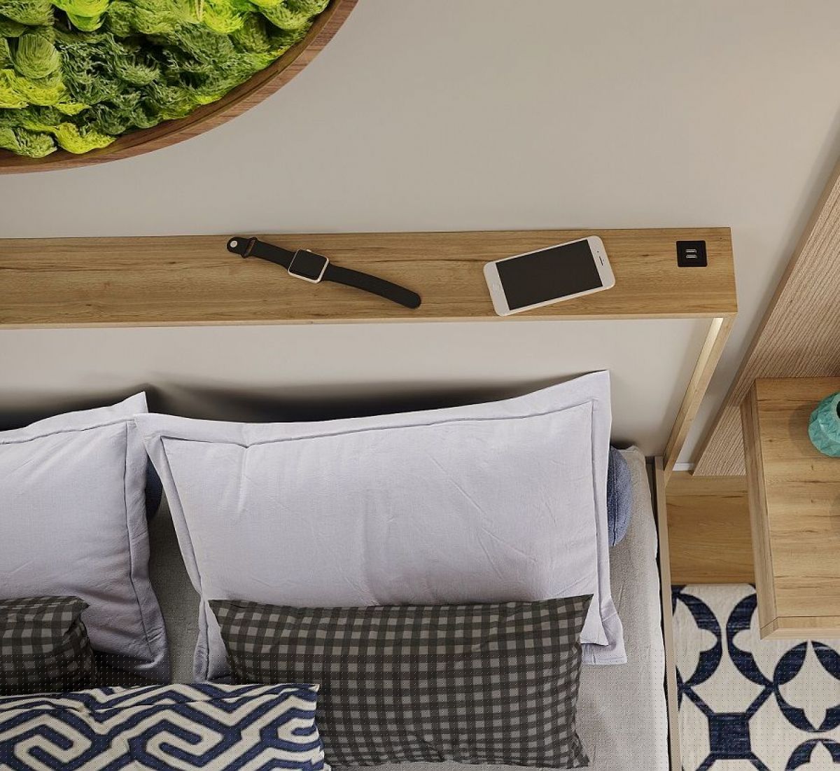 Спальня Серый камень + Кровать (серии «ГЕСТИЯ») Серый камень/Дуб Небраска натуральный | фото 5