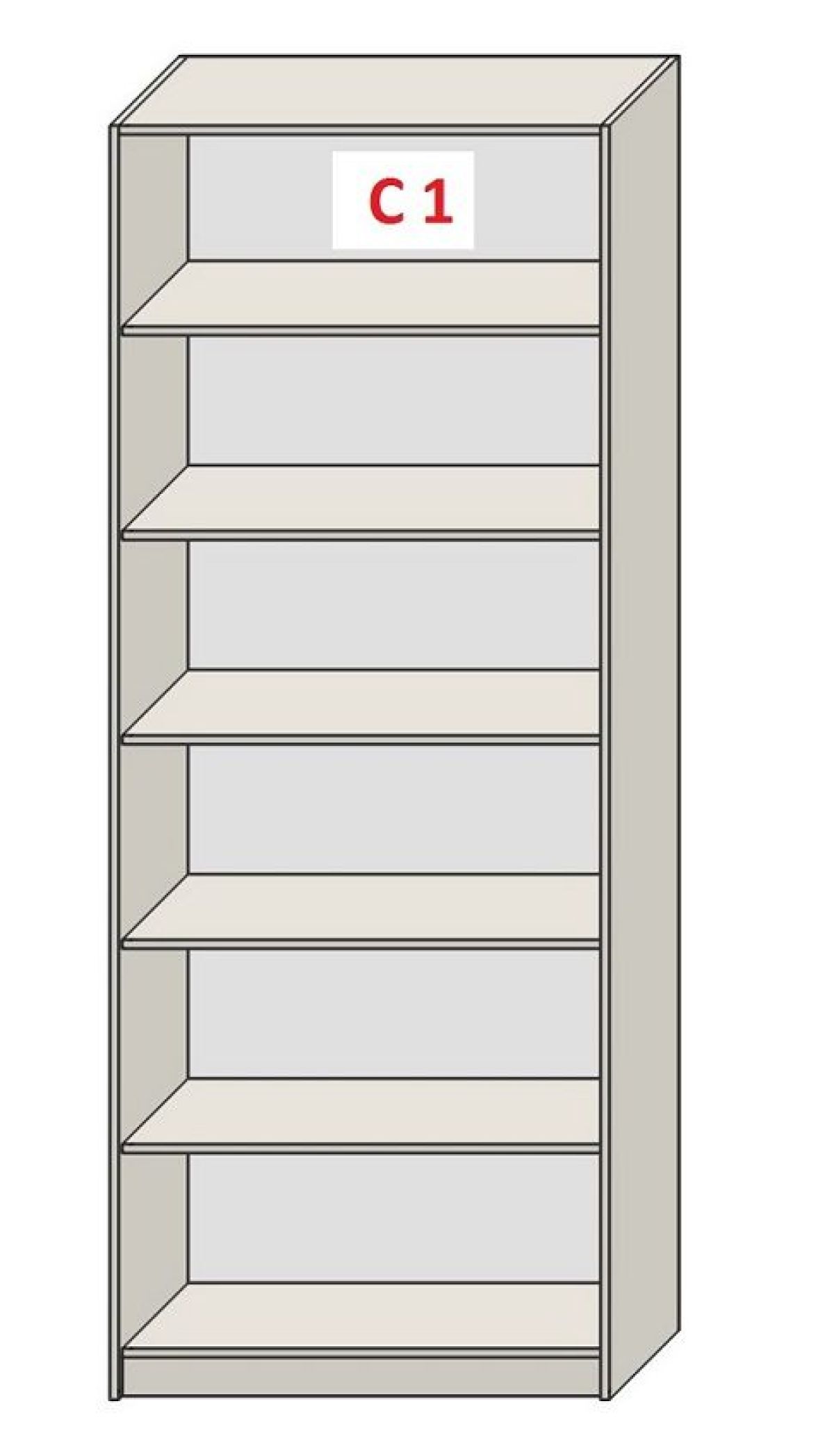 Шкаф СТАНДАРТ С1 без ящика серия "ГЕСТИЯ" (Светло-серый/Дуб Небраска натуральный) 800*520*2300 | фото 3
