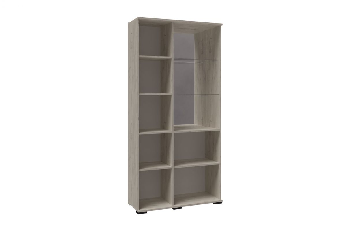Гостиная София СШ-2 Шкаф с полками и витриной Дуб крафт белый | фото 2