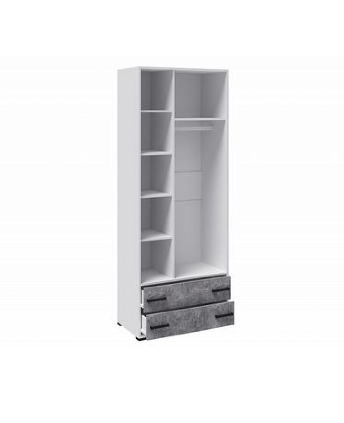 Детская Лючия Шкаф 2-х ств ЛДСП Белый/ЛДСП Ателье светлое | фото 2