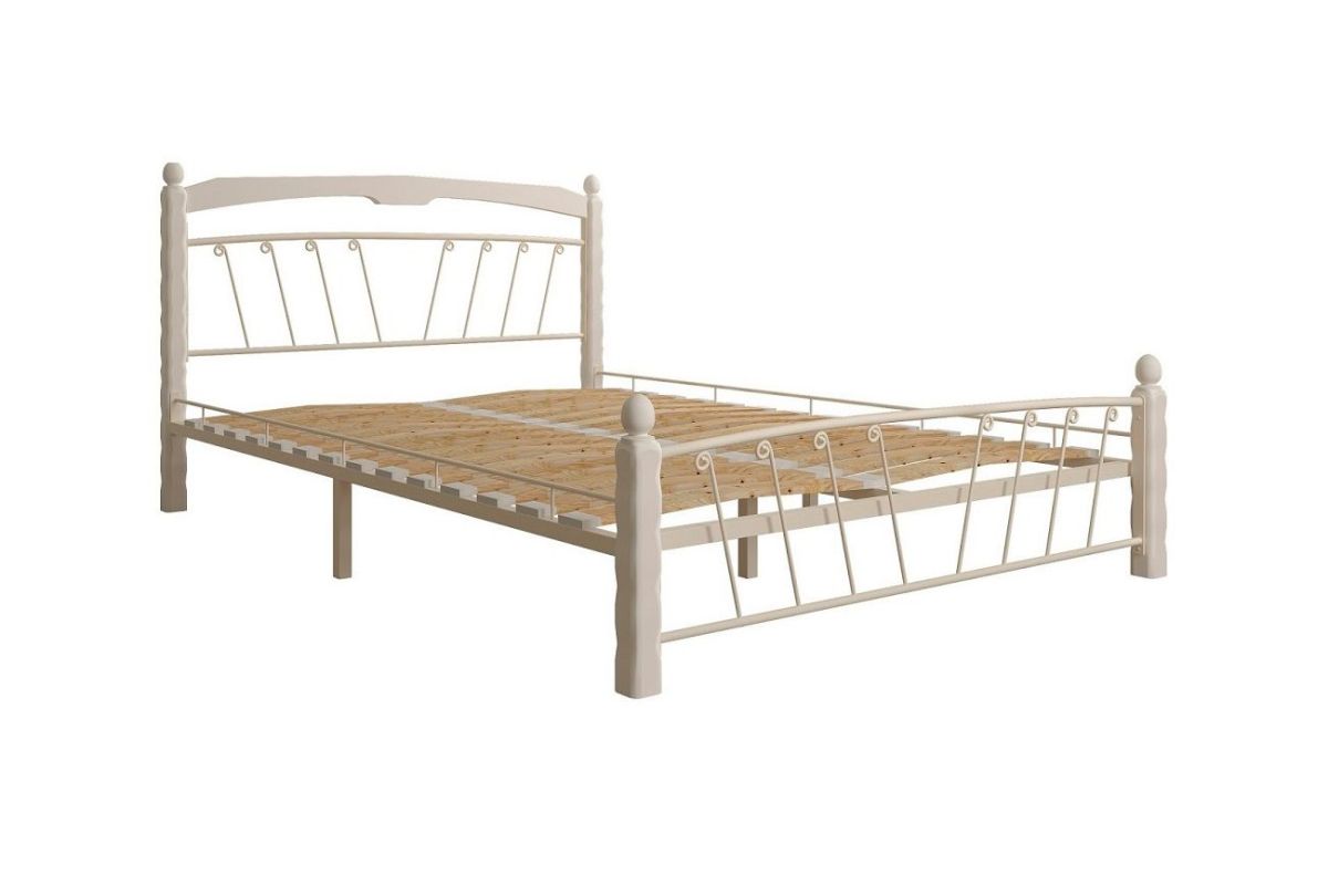 Кровать "Муза 1" КМД10  БЕЛАЯ (1400*2000) (ножки-белые) с коваными изделиями | фото 3