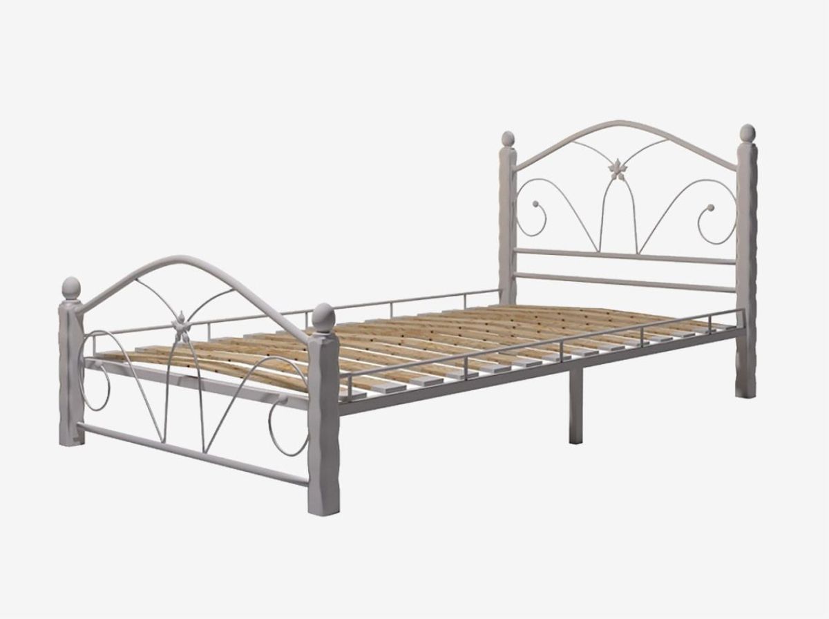 Кровать "Селена 1" Белая (900*2000) (ножки-белые) с коваными элементами | фото 3