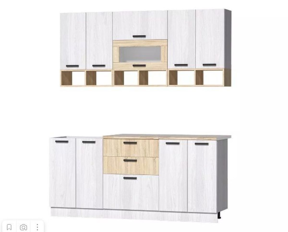 Кухонный гарнитур Сорренто 1800 (Анкор Светлый/Дуб Сонома) | фото 2