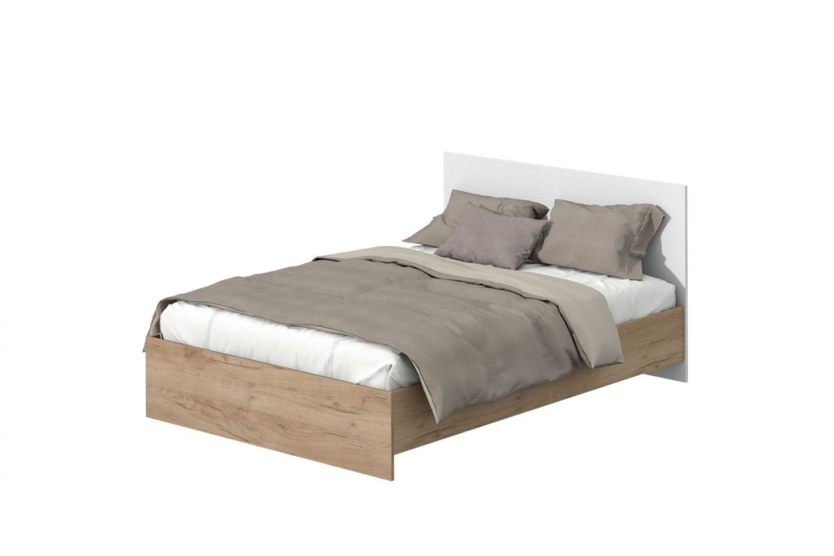 Кровать Эконом 900 (Дуб крафт золотой/Белый текстурный) | фото 2