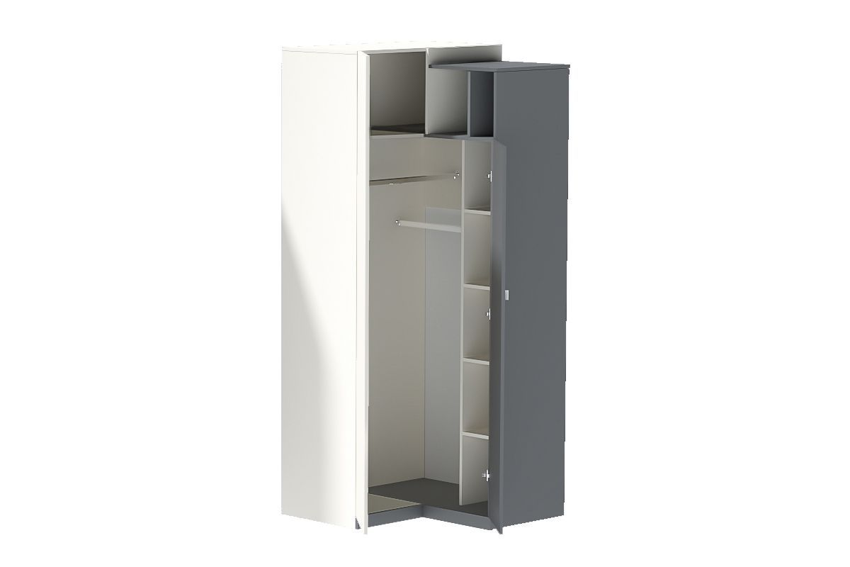 Клео ШКУ  Шкаф угловой 2дв (ЛДСП графит-миндаль) | фото 2