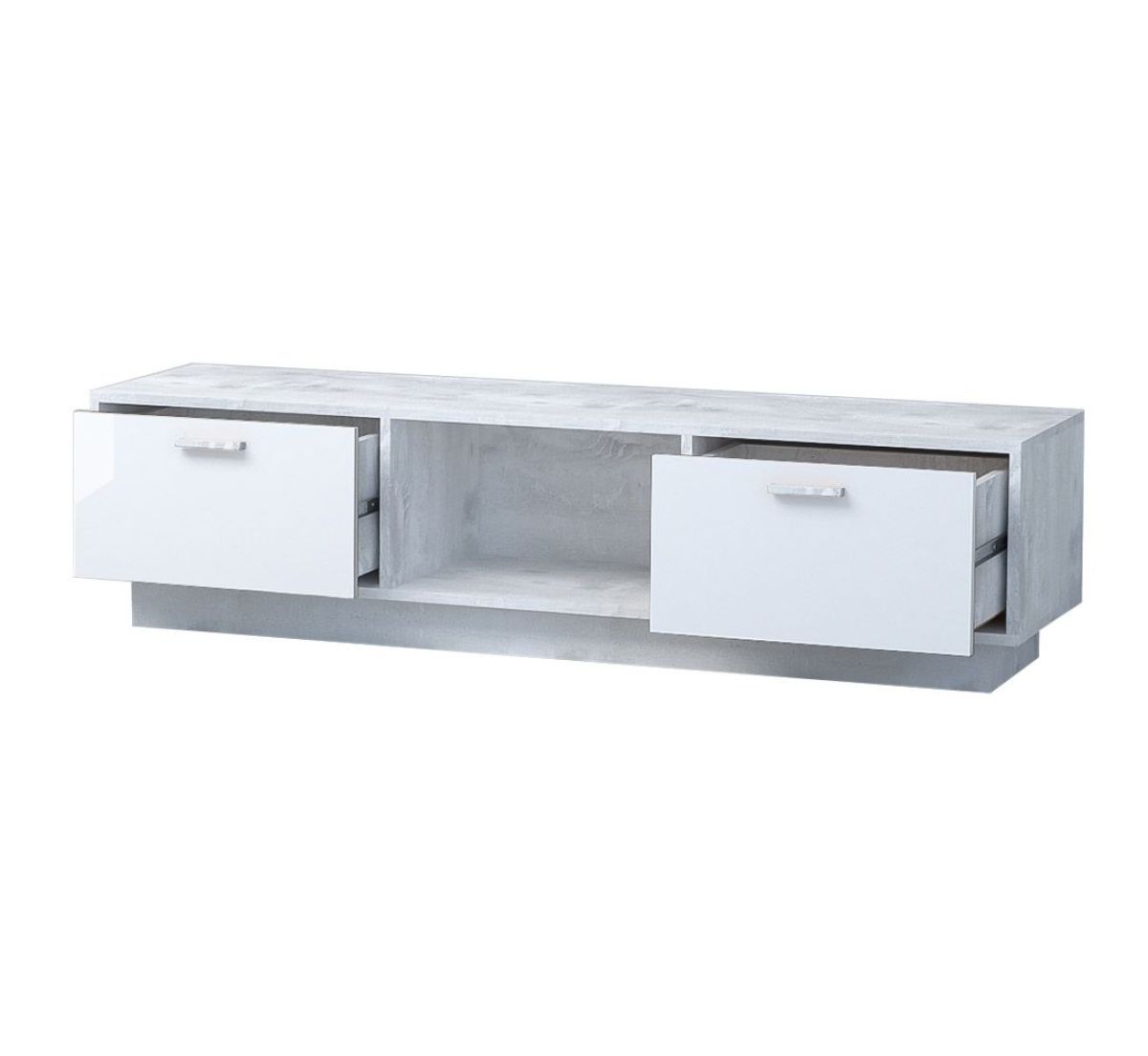 Эго Т-3 Тумба с 2мя ящ (бетон светлый/белый глянец) цоколь | фото 2