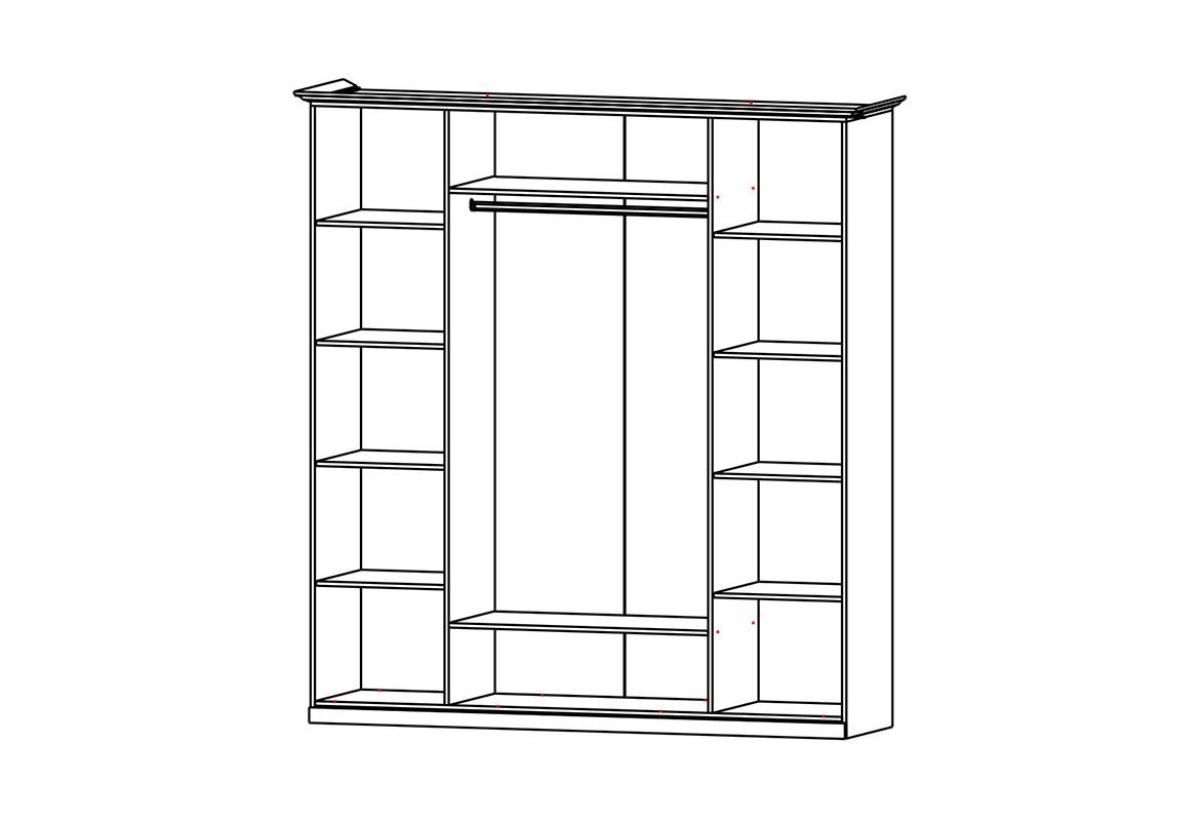 Прованс-2 Шкаф 4-х дверный с 2 зеркалами (Бежевый/Текстура белая платиной золото) | фото 3