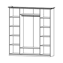 Прованс-2 Шкаф 4-х дверный с 2 зеркалами (Итальянский орех/Груша с платиной черной) | фото 2