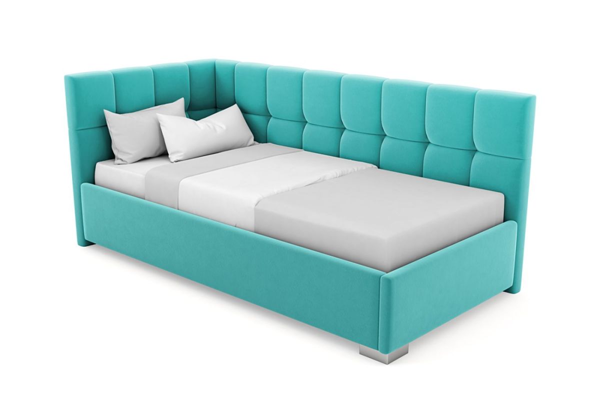 Кровать угловая Мия интерьерная +основание/ПМ/бельевое дно (120х200) | фото 24